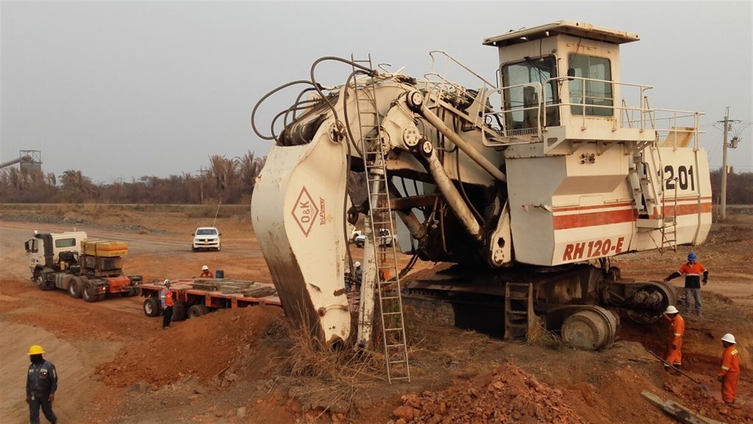 Rescuing a broken down mining excavator