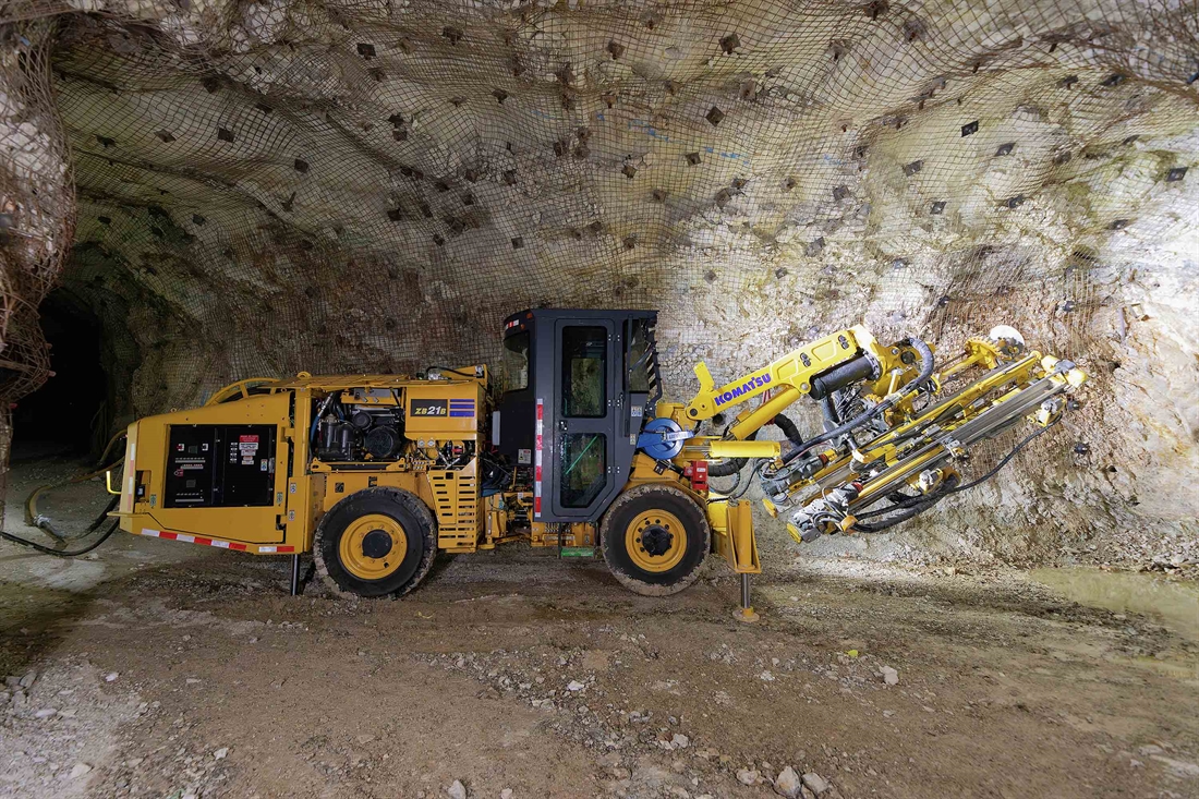 Electric Komatsu drilling and bolting rigs