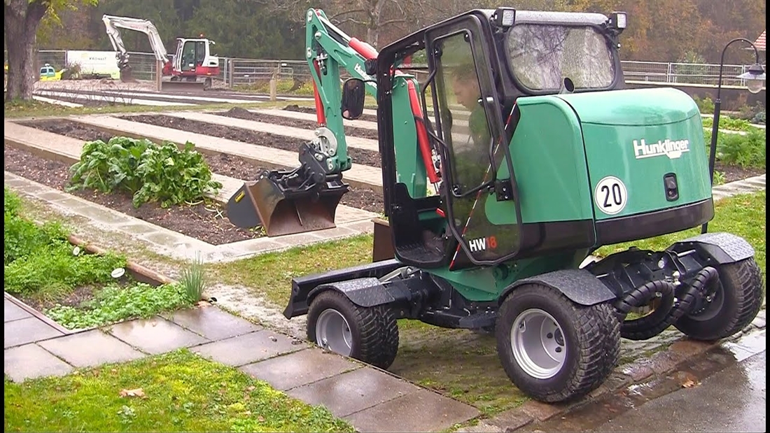 Quirky German Mini Wheeled Excavator